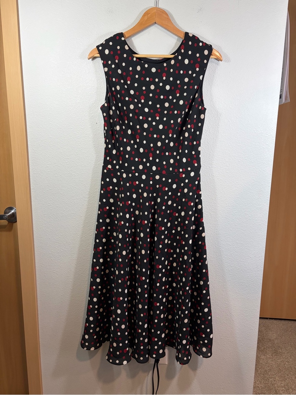 Vintage Casual Corner Annex Sleeveless Midi Dress - Polka Dots
